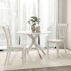 Set di 2 Sedie da Pranzo in Legno Stile Mid-Century Farmhouse Retrò per Cucina e Arredamento Vintage - Product Image 3