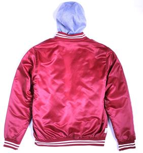 Blouson matelassé unisexe style universitaire, manches blanches, fermeture boutonnée, style décontracté, coupe classique, pour l'automne, couleurs personnalisables - Product Image 4