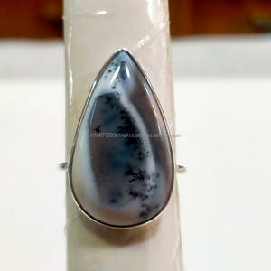 Bague faite à la main en argent sterling 925, bague de toutes tailles, bague en pierres précieuses poire naturelle, bagues pour femmes, cadeaux de Noël - Product Image 1