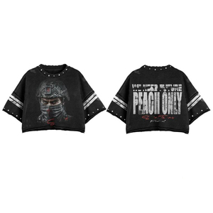 เสื้อยืดผู้ชายสไตล์ฮิปฮอปสีดำลายพิมพ์คริสตัลแบบวอชสโตน ผ้าฝ้ายพรีเมียม 100% ทรงหลวมใส่สบายสำหรับฤดูร้อน - Product Image 3