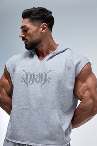Personalized Men's <b>Sleeveless</b> <b>Hoodie</b> 100% Polyester Sublimation Printed Pullover Casual Style Hooded Tank Top OEM Apparel Wear - Product Image 4