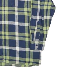 เสื้อเชิ้ตลายสก๊อตสีเขียวน้ำเงินสำหรับผู้ชาย ผ้าฝ้ายผสมโพลีเอสเตอร์ แขนยาว ติดกระดุม ลายตาราง นุ่มสบาย สวมใส่ได้ทุกวัน สไตล์ลำลอง - Product Image 6