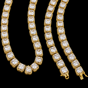 Cadena de Tenis Redonda y con Moissanita Princesa de Último Diseño para Hombre y Mujer, Cadena Elegante y Personalizada con Diamantes Completos - Product Image 1