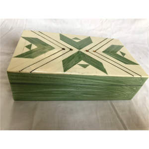 Boîte en bois décorative style shabby chic |   Étui à crayons en bois vert antique |   Petite boîte de rangement artisanale de style rétro pour la maison et le bureau - Product Image 5