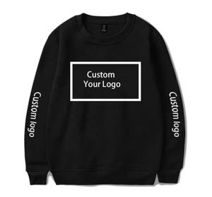 เสื้อสเวตเตอร์ผ้าฝ้าย100% ของผู้ชายเสื้อฮู้ดโอเวอร์ไซส์ปักโลโก้เสื้อสวมหัวคอกลมย้อมเรียบสำหรับฤดูหนาว - Product Image 3