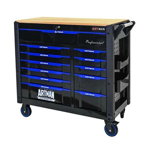 Armadio Portautensili a 12 Cassetti Multiuso per Auto con Ruote per Piani di Lavoro in Legno - Product Image 1
