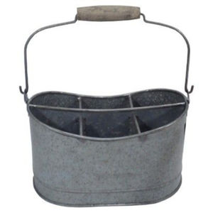 Porta Cubiertos Metálico para Cocina Estilo Rústico, Porta Cubiertos de Metal Galvanizado de Alta Calidad con Asa para Mesa de Fiesta y Restaurante - Product Image 4