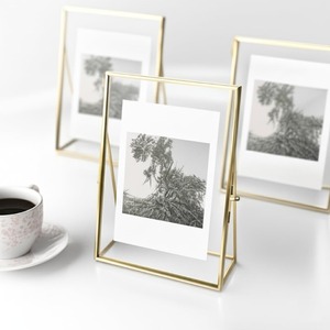 <b>Gold</b> Metal Photo <b>Frame</b> Rectangular Vertical Tabletop Display Durable Brass Finish - Product Image 5