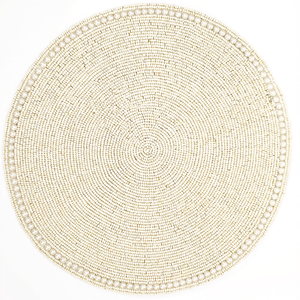 Set de table rond en PVC tressé de luxe avec perles de verre, élégant pour restaurant et hôtel - Product Image 3