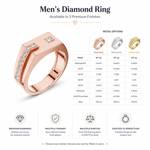 9KT Gold <b>Mens</b> Diamond <b>Ring</b> with Round Cut <b>Stones</b> Geometric Wide Band Luxury Statement Wedding Engagement Gift Party Jewelry - Product Image 6
