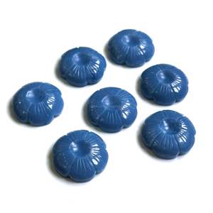 Pendentif en opale bleue naturelle sculptée en forme de fleur, 25 mm, pour la création de bijoux, sculpture de fleur en opale bleue - Product Image 5