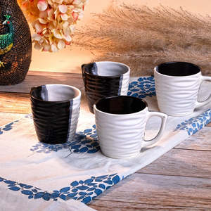 <b>Set</b> of 4 Versatile Wavy Ceramic <b>Tea</b> <b>Cups</b> - Product Image 4