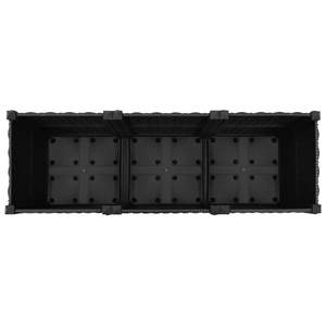 Bac à fleurs surélevé en polypropylène noir durable 47,2x15,7x15,0 pouces pour fleurs et plantes - Product Image 6