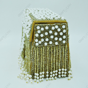 Bolso de mano de lujo con perlas hechas a mano al por mayor, cartera de noche, bolso de fiesta nupcial para mujer, OEM ODM, marca privada - Product Image 2