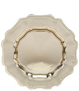 Plateau rond en métal doré de designer, plateau de luxe pour réception de mariage, centre de table d'hôtel, plateau décoratif, décoration pour la maison et l'hôtel - Product Image 1