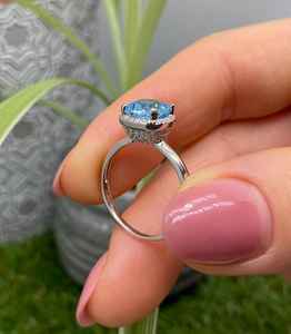 Topacio Azul Cielo Natural, Certificado por IGI, Diseño Vintage, Plata de Ley 925, Hecho a Mano, Sin Níquel, Joyería Fina para Mujer - Product Image 2