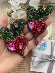 Artisan Handmade Embroidery Beaded Brooch with Premium Glass Beads Elegant Floral Embroidery Beaded Brooch <b>Pin</b> for Clothing and - Product Image 5