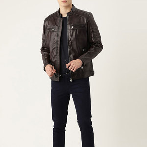Vêtements d'extérieur, livraison rapide, veste en cuir pour homme tendance, cuir véritable personnalisé, veste de motard pour homme de qualité supérieure - Product Image 4
