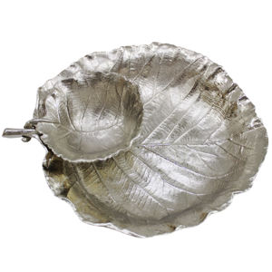 Plato y Bandeja Redondos de Aluminio Fundido Únicos para Servir en el Hogar, Vajilla de Alta Gama, Tazón Pequeño Brillante en Níquel Plateado - Product Image 4