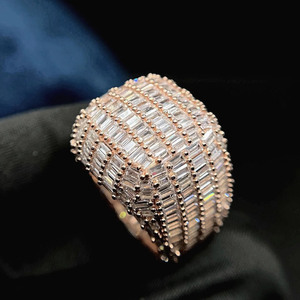 Fully Iced Out Baguette Cut Moissanite Diamond Men's Engagement <b>Ring</b> <b>Pinky</b> Boss <b>Ring</b> 925 Sterling <b>Silver</b> Hip Hop Style Jewelry - Product Image 3
