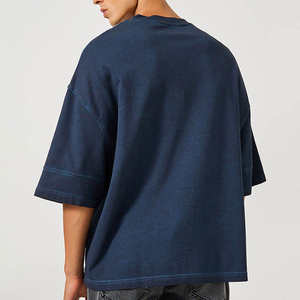 T-shirt ample et court en coton épais 100 % avec col montant et épaules tombantes - Product Image 6