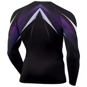 Camiseta Deportiva Rash Guard para Hombre, Diseño Moderno, Transpirable, Spandex/Poliéster, Color Sólido, Manga Larga, para MMA - Product Image 2