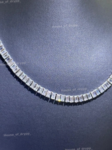 Collar de moissanita con baño de rodio para mujer, con engaste hecho a mano, estilo clásico para fiestas, en plata 925 - Product Image 4