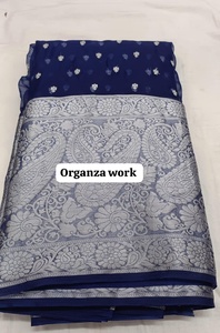 Tela de Organza Súper Suave de Primera Calidad para Saree |   Sari de Seda Brillante de Lujo para Bodas |   Material de Alta Calidad para Prendas Étnicas al por Mayor - Product Image 4