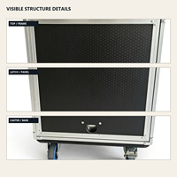 Flight case 12U 19 pouces pour amplificateur avec porte coulissante et roulettes pour équipement audio de tournée OEM ODM