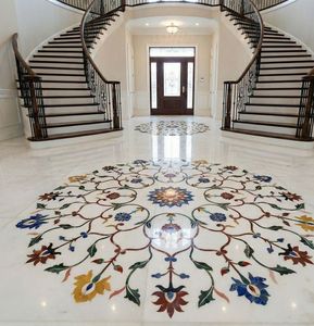 Medallón de Piso para Hospital de Alta Gama con Incrustaciones de Mármol Natural, Antideslizante e Impermeable, Diseño de Estilo Mediterráneo - Product Image 1