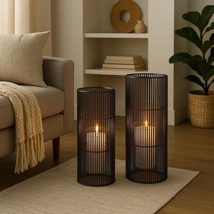 Nouvelle conception de lanterne à bougie en acier inoxydable doré de luxe pour la décoration de la maison et du jardin, grands ensembles de lanternes pour mariage, lanterne décorative en verre doré - Product Image 1