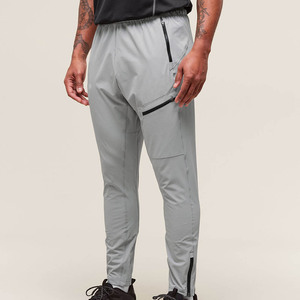 Wholesale Best Quality OEM Men's Custom <b>Slim</b> Fit Stretch Fabric <b>Joggers</b> Breathable Elasticated Waist & Zip Detailing On Cuff - Product Image 1