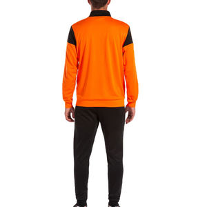 Ensemble de survêtement pour homme, couleur orange, blocs de couleurs, manches longues, col rabattu, style sportif, vêtements d'automne, matière polyester respirante - Product Image 2