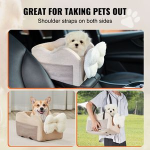 Trasportino per Animali Domestici: Sedile Rialzato per Cani da Console Centrale con Clip per Bracciolo Regolabile e Guinzaglio - Product Image 6