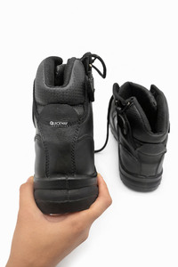 Black Leather Safety Tactical Training Work <b>Boots</b> Anti-Slip Breathable Lace-up OEM ODM - Product Image 4