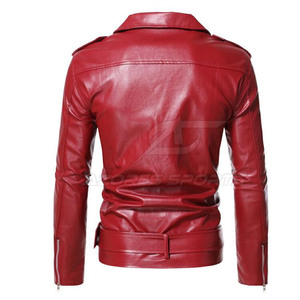 Veste en cuir pour homme, en cuir de vachette, logo frontal, PU souple, coupe ajustée, style décontracté, tendance automne-hiver, style streetwear, vêtement d'extérieur - Product Image 2
