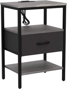 Mesa <span class=keywords><strong>de</strong></span> <span class=keywords><strong>Noche</strong></span> Industrial Moderna con Cajón <span class=keywords><strong>y</strong></span> 2 Estantes, Mesita <span class=keywords><strong>de</strong></span> <span class=keywords><strong>Noche</strong></span> Compacta para Dormitorio, Sala <span class=keywords><strong>de</strong></span> Estar <span class=keywords><strong>y</strong></span> Espacios Pequeños - Product Image 1