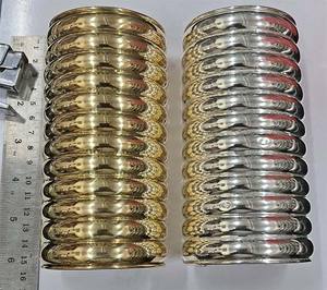 Rawat Antique Silver Brass <b>Shell</b> Bohemian Fashion Bangles Handmade Indian Costume Jewelry Claw Setting for Women's Anniversary - Product Image 4