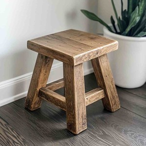 Natural Wood Handcrafted Stool Wholesale | Moradabad Artisan Furniture - Product Image 1