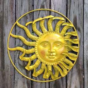 Escultura Metálica 3D Retro con Diseño de Sol para Decoración de Pared Exterior, para Hogar, Dormitorio, Jardín o Terraza - Product Image 3