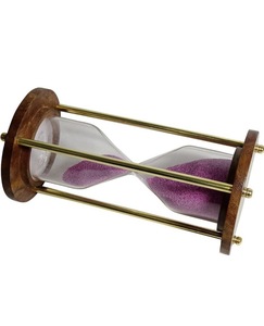UNICORN HANDICRAFTS Sablier de luxe en laiton fait main, sable rose, design traditionnel, rond, pour décoration de table, usage intérieur - Product Image 5