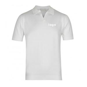 เสื้อโปโลแฟชั่นใหม่สำหรับผู้ชาย สีขาว ผ้าเจอร์ซีย์ถัก ดีไซน์เนอร์ นุ่มสบาย - Product Image 3