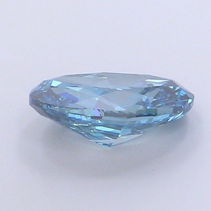 Diamant ovale de 3 carats, cultivé en laboratoire par CVD, couleur bleu vif fantaisie, clarté VVS2, polissage excellent, pierre précieuse de luxe premium, non montée - Product Image 2