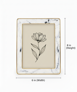 Cadre photo en résine effet marbre avec bordure en laiton, fait main, léger, aimanté, décoration de luxe pour la maison - Product Image 4