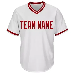 High Quality Custom Wholesale Polyester Team Youth Vintage Mesh Embroidery for Mens Sublimation Baseball Jerseys - Product Image 5