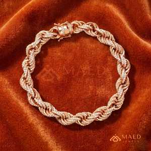 สร้อยข้อมือโซ่เส้นเล็กชุบทองคำสีกุหลาบประดับโมอิสซาไนต์ แฟชั่นนิวยอร์ก เครื่องประดับหรูหรา ของขวัญสุดหรู สำหรับใส่ทุกวัน งานแต่งงาน วันครบรอบ - Product Image 4