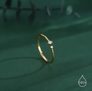 CZ Marquise Open <b>Ring</b> in Sterling <b>Silver</b> <b>Silver</b> or Gold <b>Adjustable</b> Geometric Minimalist CZ <b>Ring</b> - Product Image 3