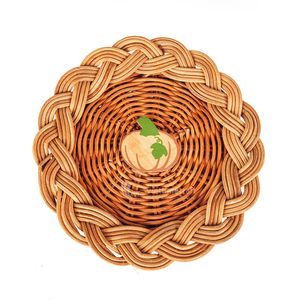 Ensemble de 4 tapis ronds réutilisables en rotin, motif citrouille et Jack-O'-Lantern, écologiques, pour la décoration de table d'automne et d'Halloween - Product Image 2