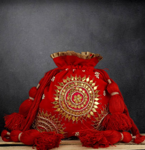 Bolso de mano indio Potli para mujer, cartera de mano para regalo de madre, lote de boda al por mayor, regalo de devolución Diwali - Product Image 2