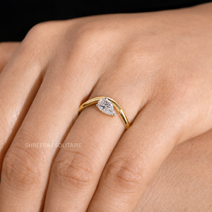 Pear Lab Grown <b>Diamond</b> 0.50 Carat Curved Solitaire <b>Ring</b> for Women 925 Silver 14K/18K Gold Gift Jewelry - Product Image 3